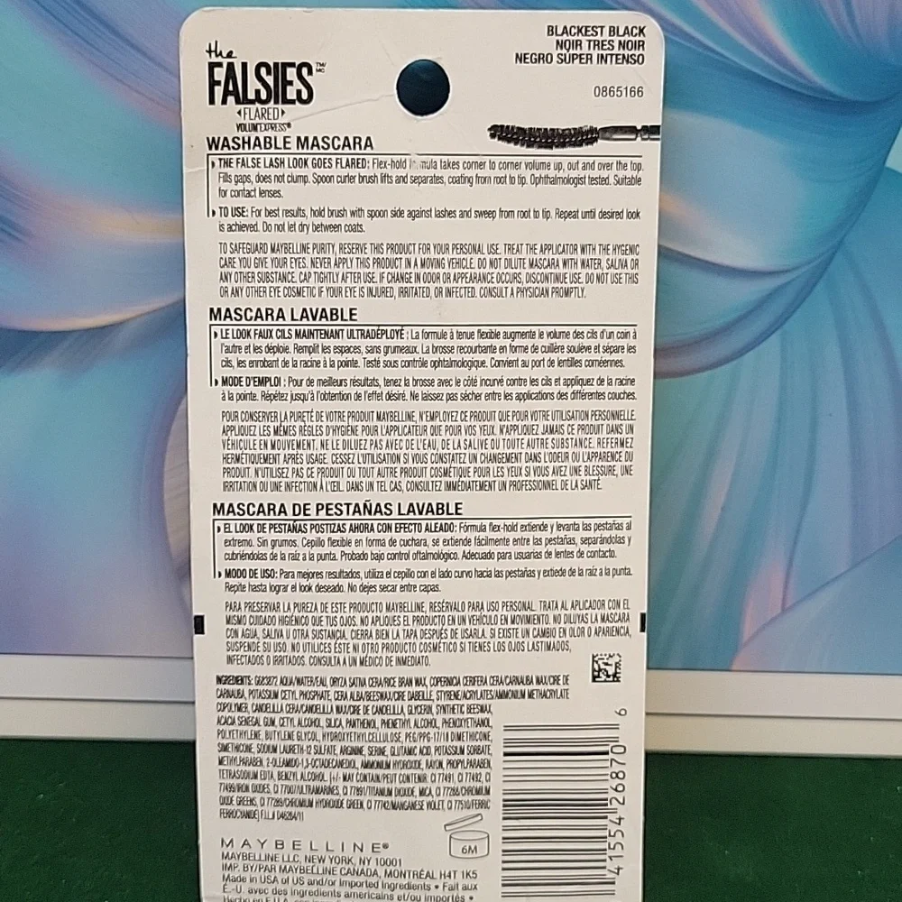 Maybelline The Falsies Flared Mascara 286 Blackest Black New Sealed Package